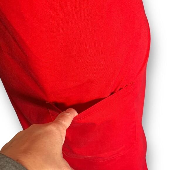 Starbucks Christmas Red Barista Full Apron Green Embroidered Logo Tie Back - Picture 4 of 15